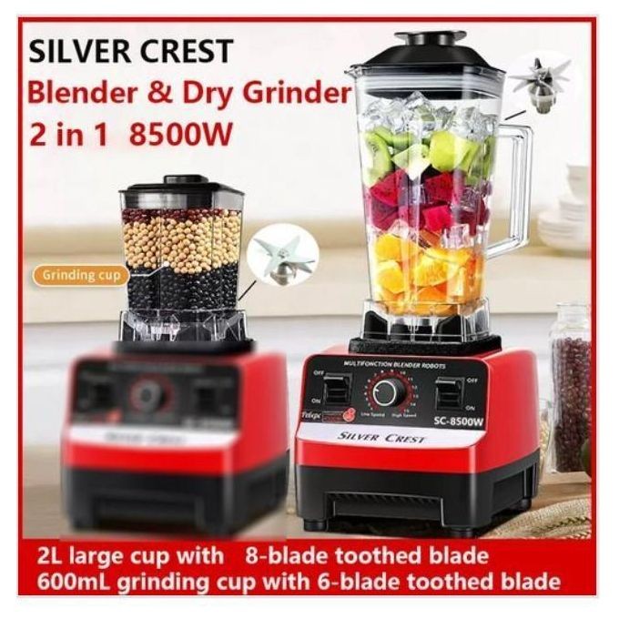 SILVER CREST 2L Industrial 8500W Food Crusher Blender With 2 Jar