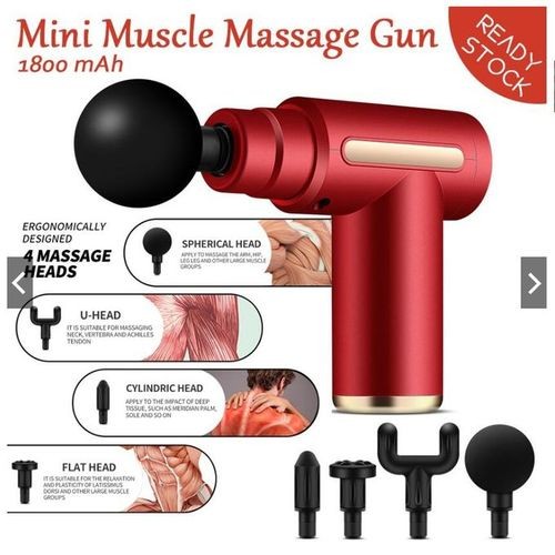 Handheld Fascia Massage Gun Muscle Relaxation With 4 Heads