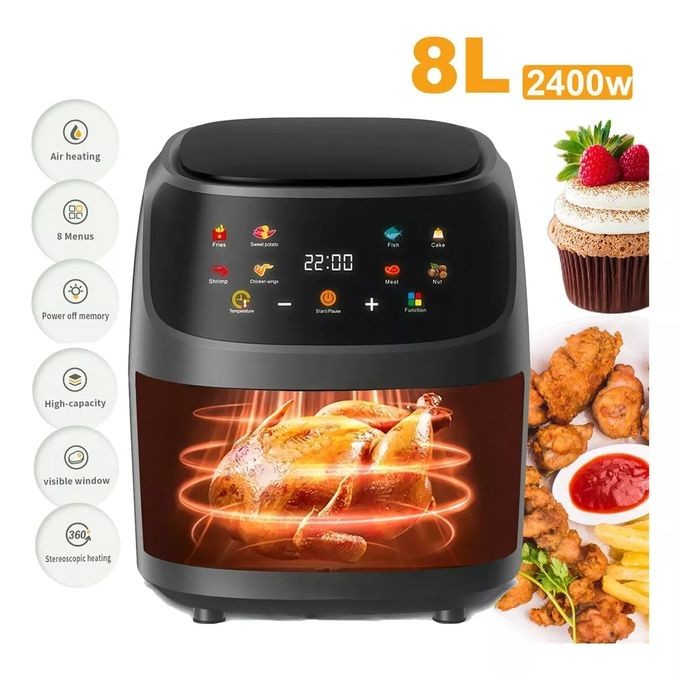 SILVER CREST 8L Glass Window Electric Digital Touch Screen Air Fryer Oven