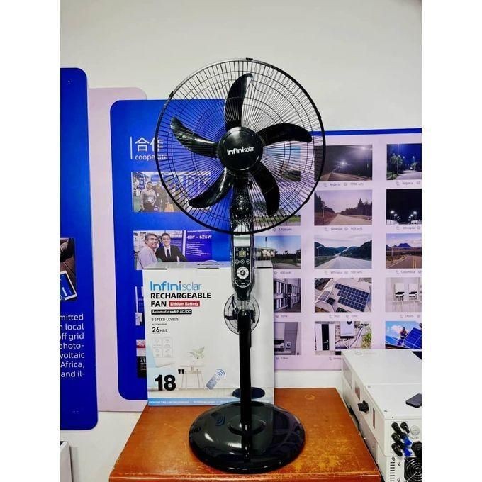 Share this product    InfiniSolar 18 inches Rechargeable Fan With Lithium Battery