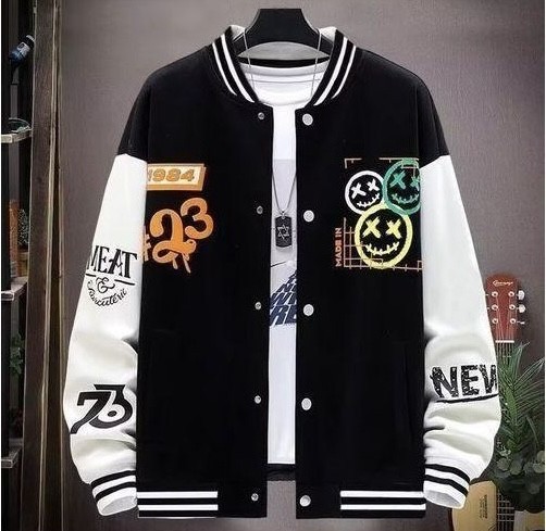 Dou-color Summer Thin Men's Fashionable Baseball Jacket Windproof Thin Jacket - Black