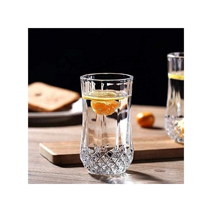 6 Pcs Diamond Cut High Ball Water/Juice/Cockail Glassware