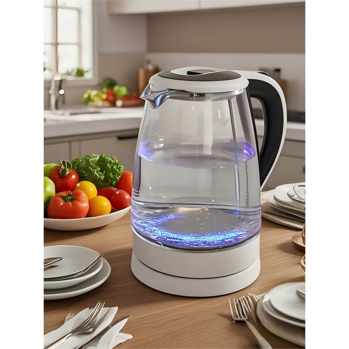 Share this product    NORSEAG 1.8L 1500W Electric Kettle Glass With Blue LED Light- White