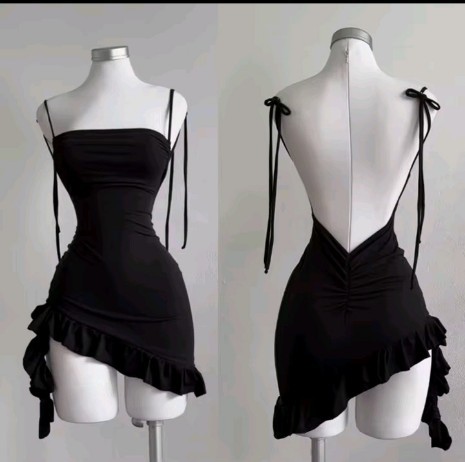 2025 popular European and American new dress with summer high-end feel Y2K sexy backless lace up spicy girl's hip hugging skirt