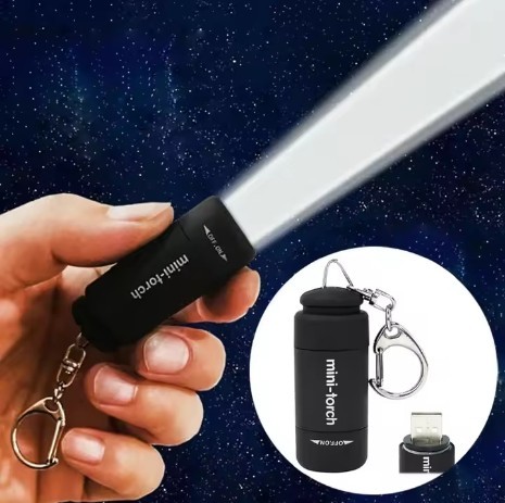 USB Rechargeable LED Multifunctional Strong Light Pocket Keychain Flashlight